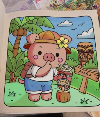 Hawaii Cuties Coloring Book - Cute Summer Animals Coloring Pages