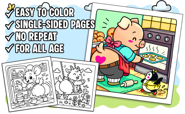 Cute Butts Coloring Book by Pawla Petal - Funny Animals Coloring Pages