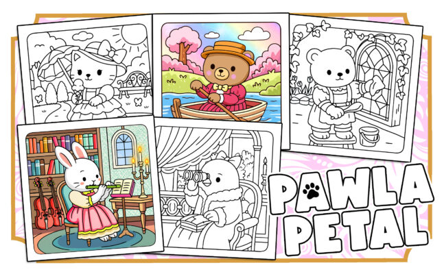 Cute Victorian Coloring Book by Pawla Petal