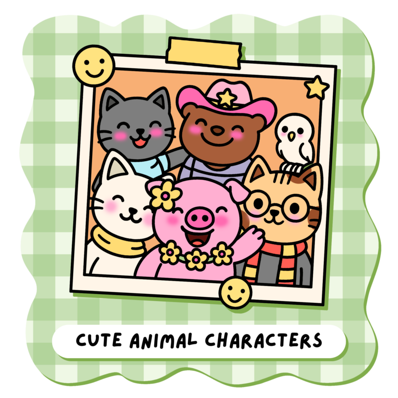 CUTE ANIMAL CHARACTERS COLORING BOOK SERIES - Your Color Book - Cute Coloring Pages