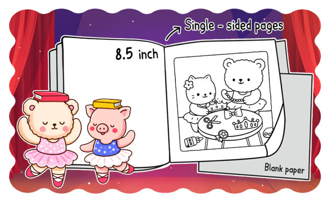 Cozy Ballerina Coloring Book - Cute Animals Coloring Pages 