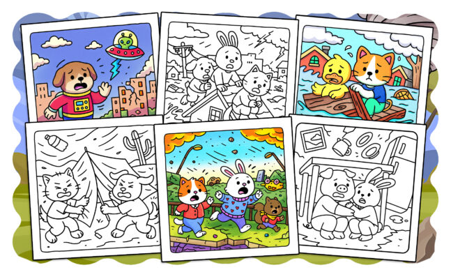 Cozy Disasters Coloring Book - Funny Animals Coloring Pages 
