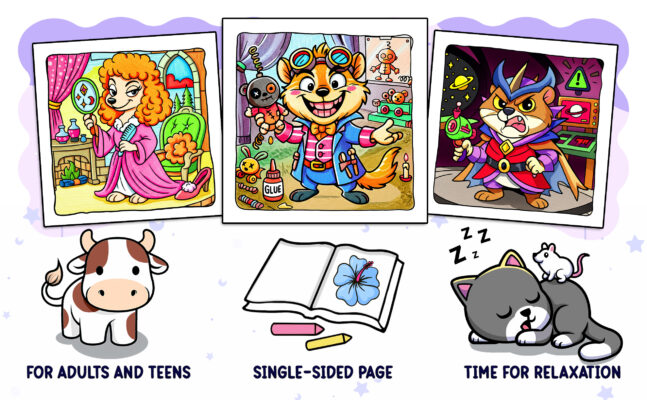 Cute Villains Coloring Book - Cute Animals Coloring Pages