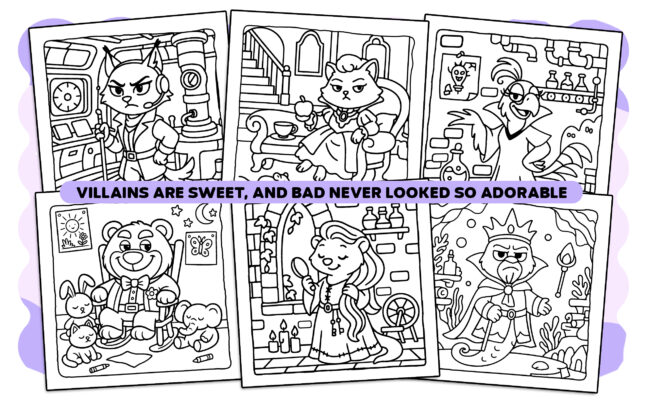 Cute Villains Coloring Book - Cute Animals Coloring Pages