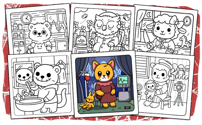 Cutest Creepypasta Characters Coloring Book - Kawaii Animals Coloring Pages