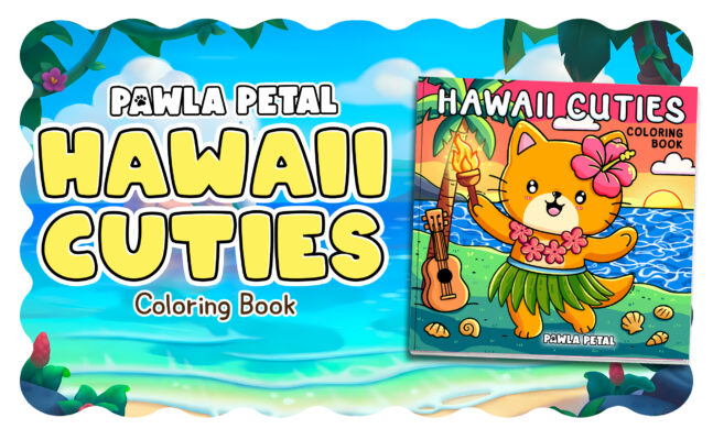 Hawaii Cuties Coloring Book - Cute Summer Coloring Pages
