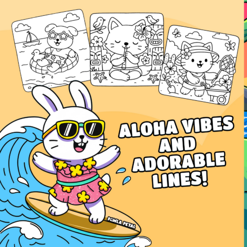 Hawaii Cuties Coloring Book - Cute Summer Coloring Pages