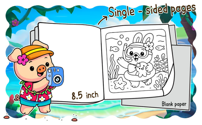 Hawaii Cuties Coloring Book - Cute Summer Coloring Pages