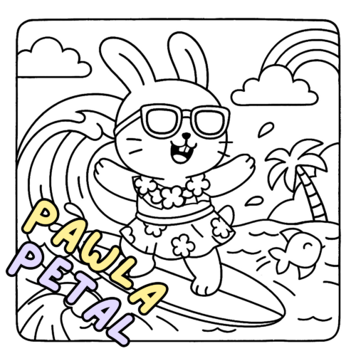 Hawaii Cuties Coloring Book - Cute Summer Coloring Pages