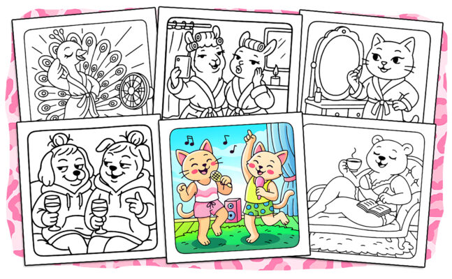 Sassy Cuties Coloring Book - Funny Animals Coloring Pages 