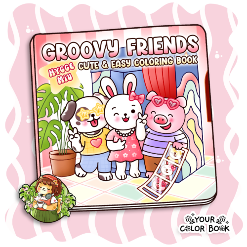 Groovy Friends Coloring Book - Adorable Animal Friends in Funky Outfits Coloring Pages