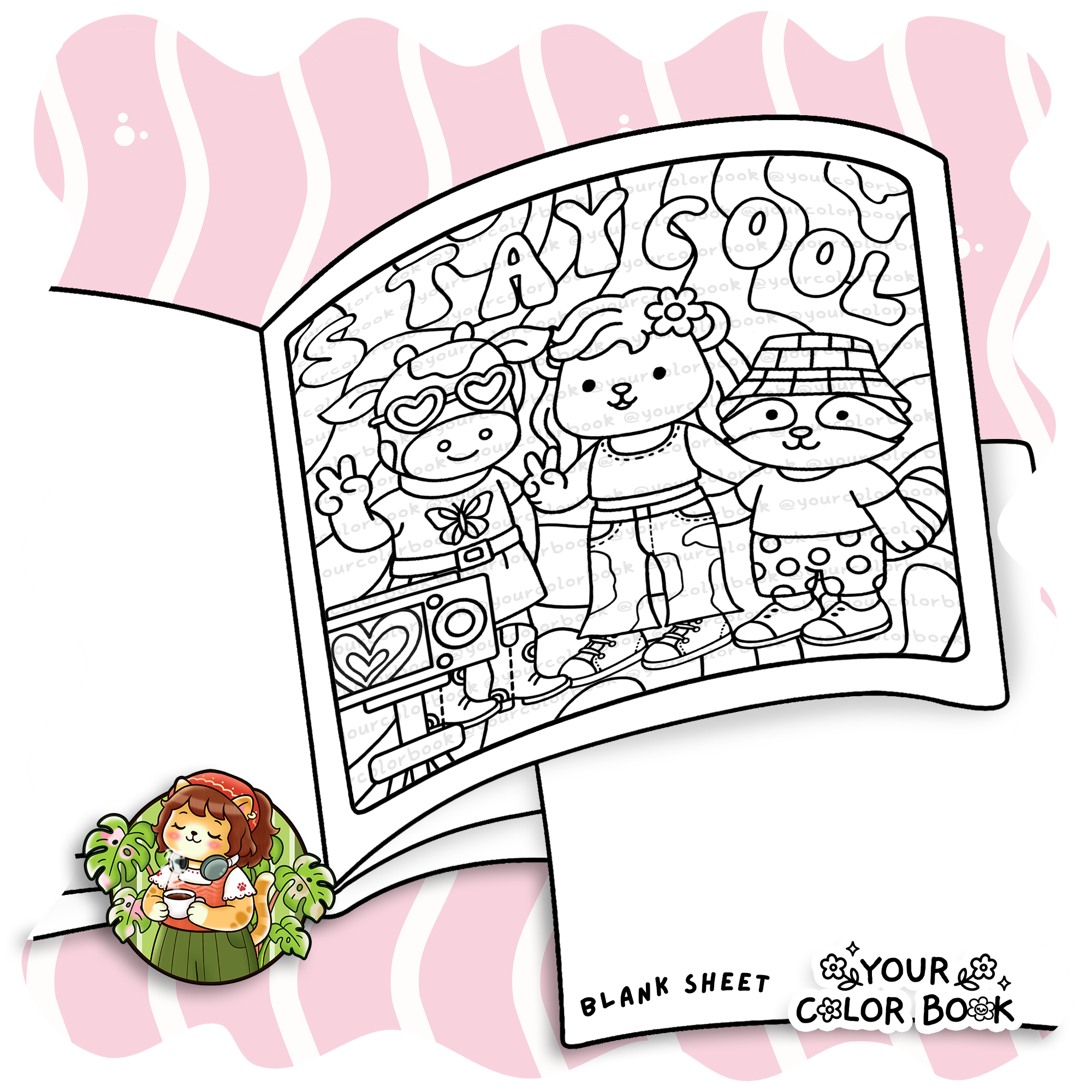 Groovy Friends Coloring Book - Adorable Animal Friends in Funky Outfits Coloring Pages 3 Groovy Friends Coloring Book - Adorable Animal Friends in Funky Outfits Coloring Pages