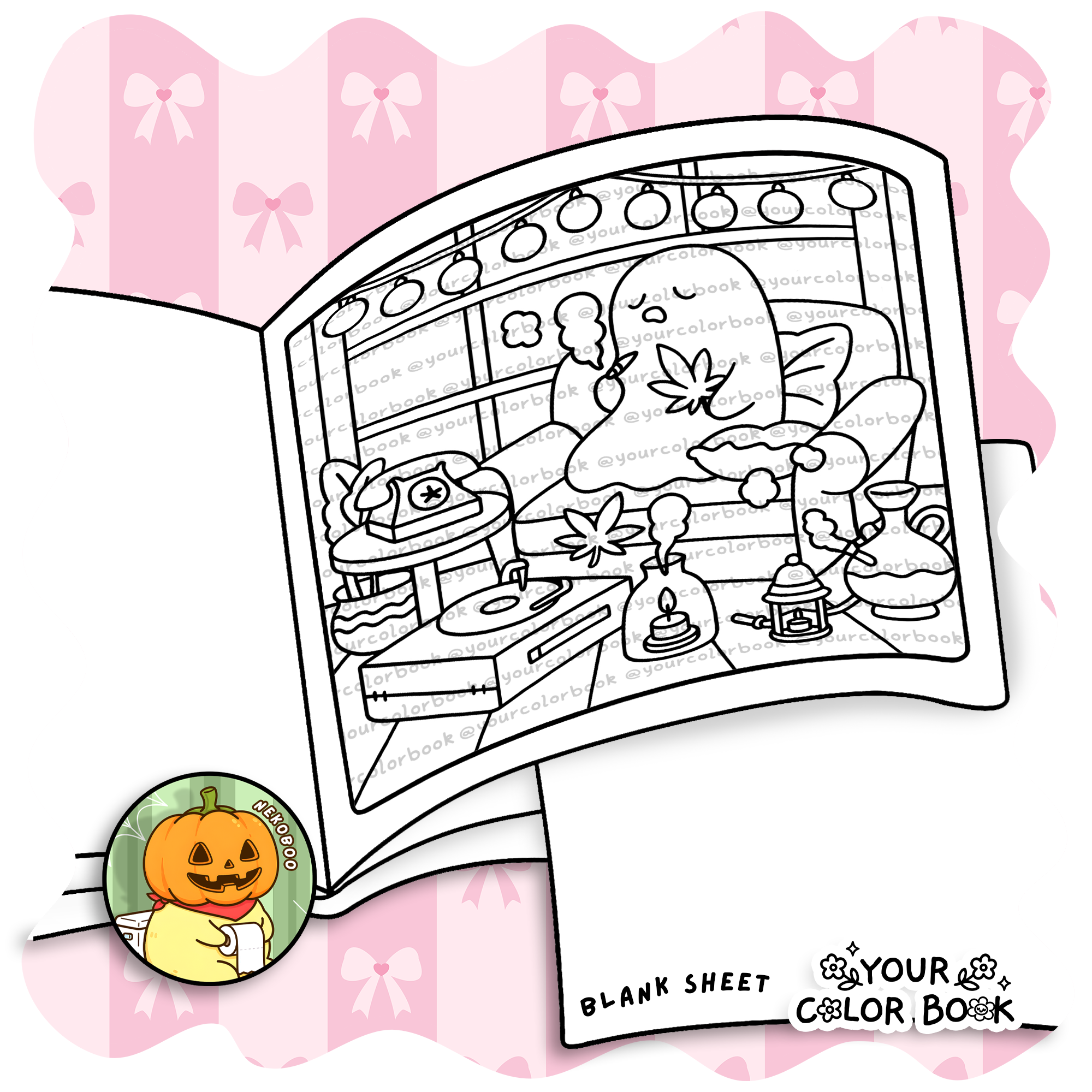 Spooky Stoner Coloring Book - Cute & Trippy Coloring Pages 3 Spooky Stoner Coloring Book - Cute & Trippy Coloring Pages