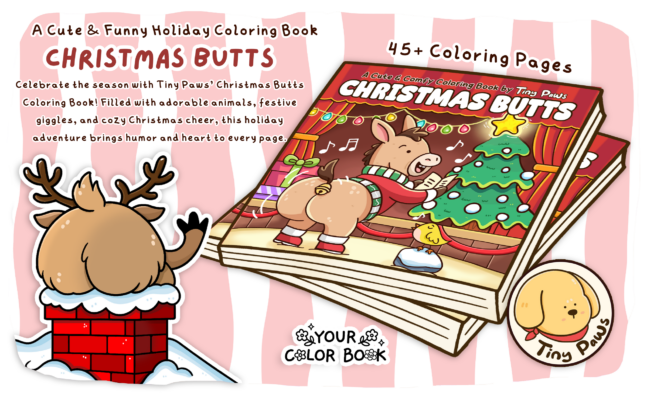 Christmas Butts Coloring Book - Cute Funny XMas Coloring Pages 