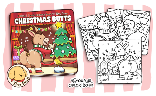 Christmas Butts Coloring Book - Cute Funny XMas Coloring Pages 