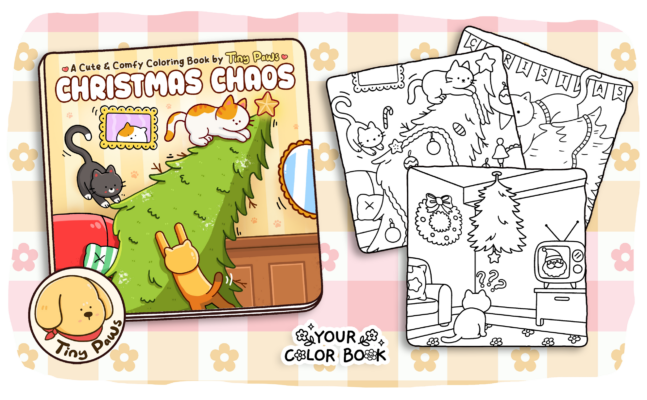 Christmas Chaos Coloring Book - Funny Animals Christmas Coloring Page