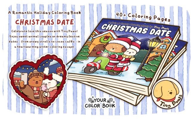 Christmas Date Coloring Book - Cute Couple Animals Holiday