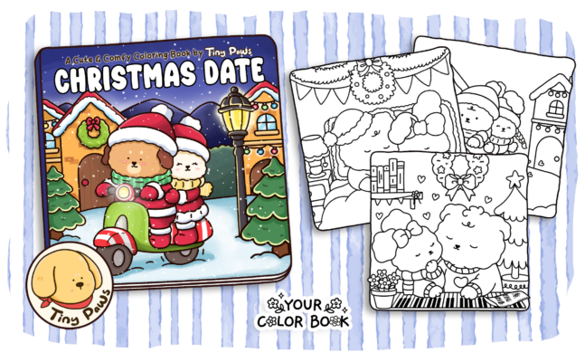 Christmas Date Coloring Book - Cute Couple Animals Holiday