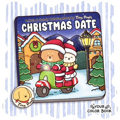 Christmas Date Coloring Book - Christmas Cozy Moments Couple Coloring Page
