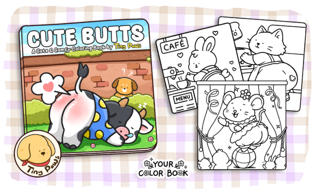 Cute Butts Coloring Book - Funny Animals Butts Coloring Pages