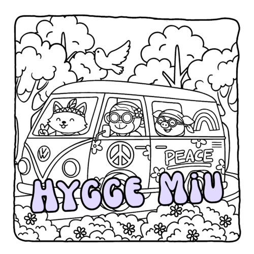 Flower Child Coloring Book - Cute Boho Animals Coloring Pages