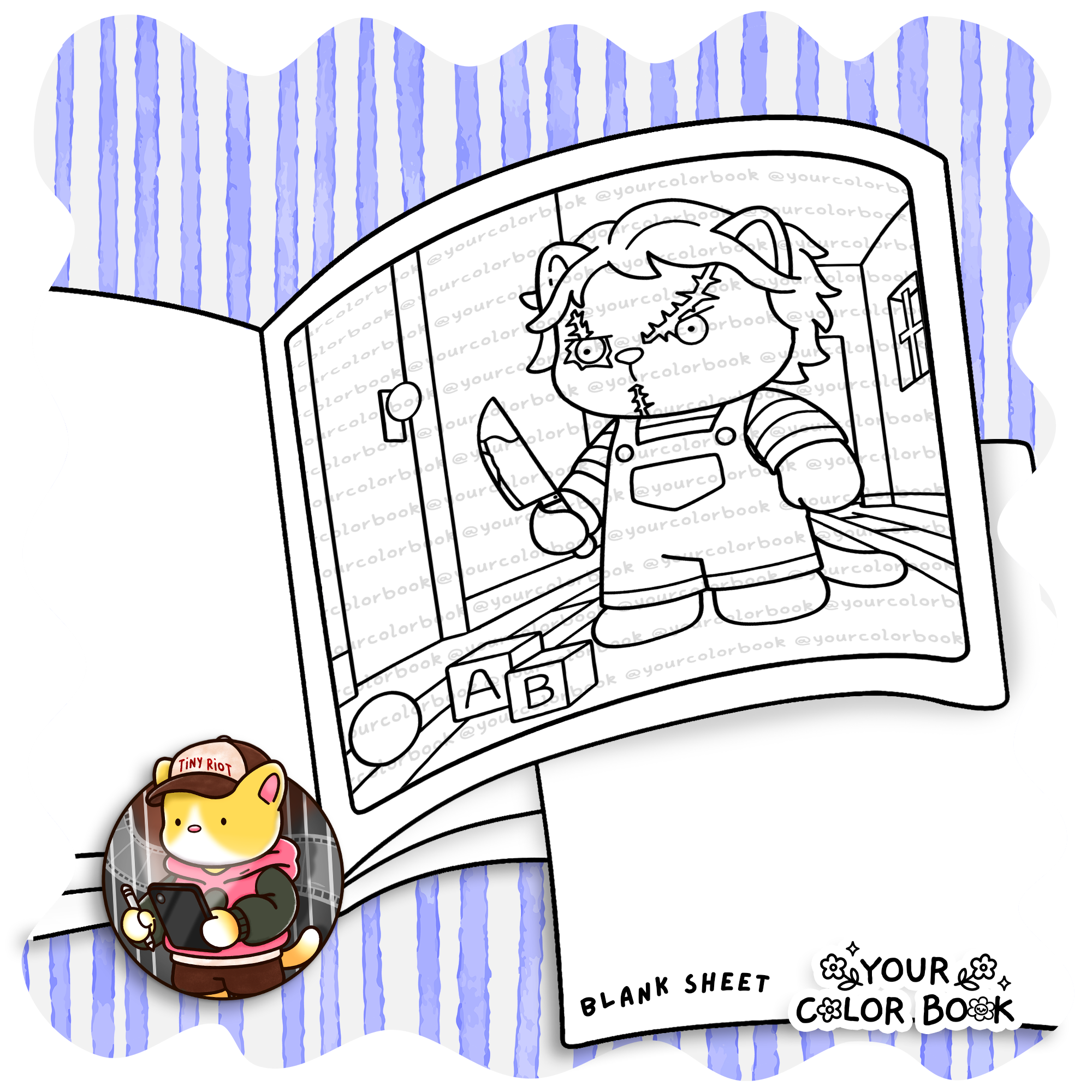 Cute and Spooky Coloring Book with Sweet Animal Companions in Horror Movie Parody Scenes 4 Cute and Spooky Coloring Book with Sweet Animal Companions in Horror Movie Parody Scenes