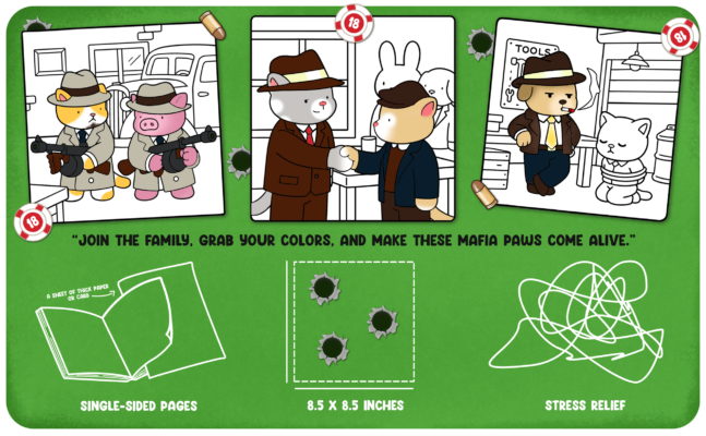 Paws Mafia Coloring Book Playful Gangster Coloring Pages with Endearing Animal Characters