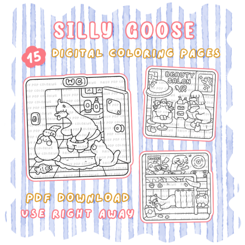 Silly Goose Coloring Book A Cute and Funny Coloring Adventure Filled with Cozy Chaos and Adorable Goose Friends