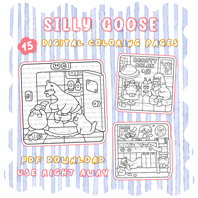 Silly Goose Coloring Book A Cute and Funny Coloring Adventure Filled with Cozy Chaos and Adorable Goose Friends