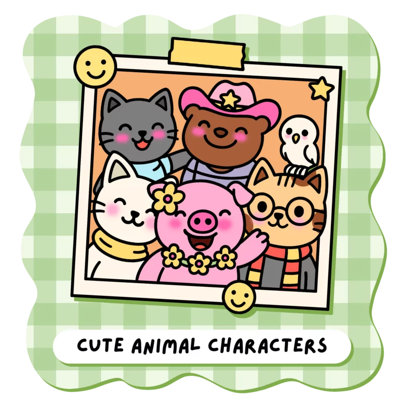 CUTE ANIMAL CHARACTERS COLORING BOOK SERIES - Your Color Book - Cute Coloring Pages