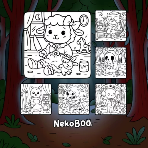 Cutest Creepypasta Characters Coloring Book - Kawaii Animals Coloring Pages