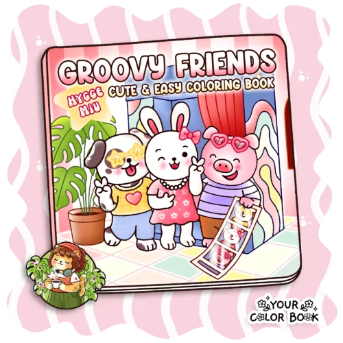 Groovy Friends Coloring Book - Adorable Animal Friends in Funky Outfits Coloring Pages