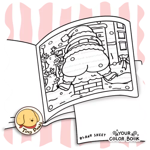 Christmas Butts Coloring Book - Adorable Animal Characters in Hilarious Poses Coloring Pages