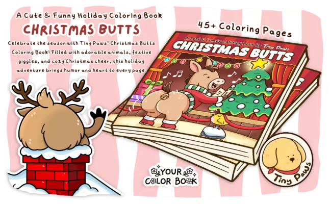 Christmas Butts Coloring Book - Cute Funny XMas Coloring Pages