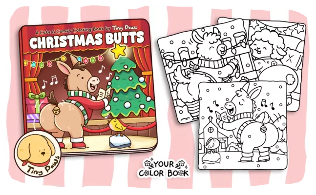 Christmas Butts Coloring Book - Cute Funny XMas Coloring Pages