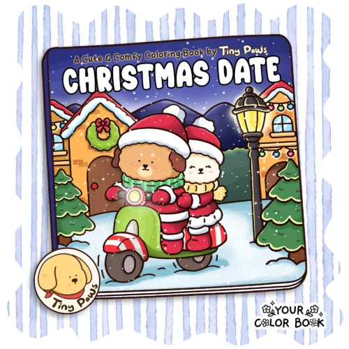 Christmas Date Coloring Book - Christmas Cozy Moments Couple Coloring Page
