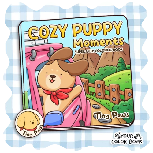 Cozy Puppy Moments Coloring Book - Funny Adorable Dogs Coloring Pages 1