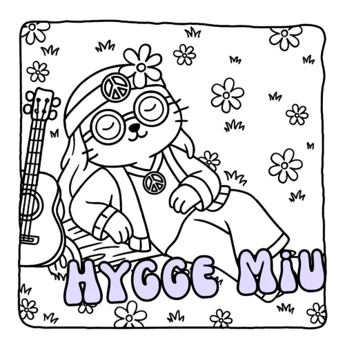 Flower Child Coloring Book - Cute Boho Animals Coloring Pages